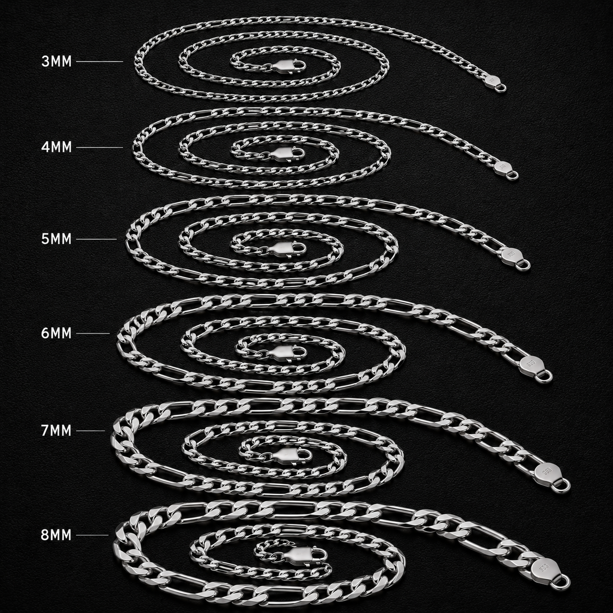 Figaro Chain Necklace Stainless Steel β Multiple Sizes Available - Image 2