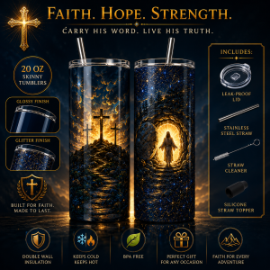 Faith & Scripture Collection – 20 oz Stainless Steel Skinny Tumbler