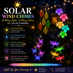 Solar Hanging Lights - Solar Wind "Chimes" - Special Order, Ships to Store!